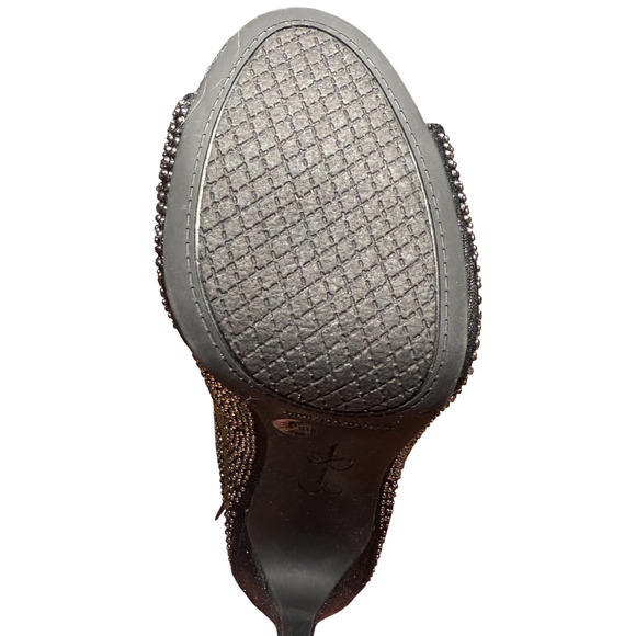 JESSICA SIMPSON Rinnah Women 37/US6.5M Rhinestone Open Toe Slouchy Booties NYE - Picture 11 of 14